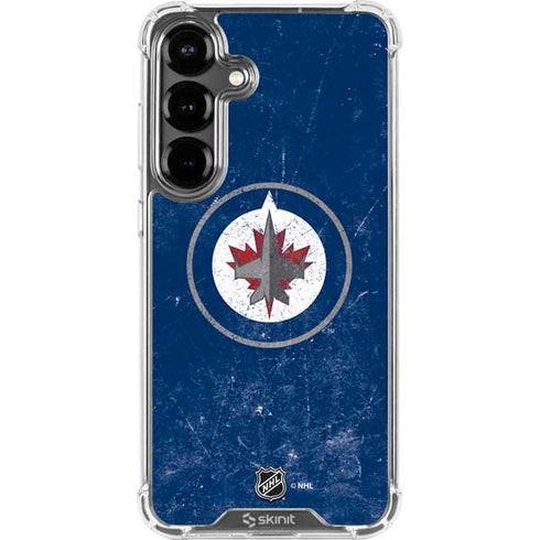 NHL Winnipeg Jets Distressed Logo Galaxy S26 Clear Case