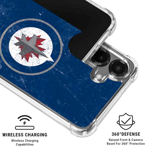 NHL Winnipeg Jets Distressed Logo Galaxy S26 Clear Case