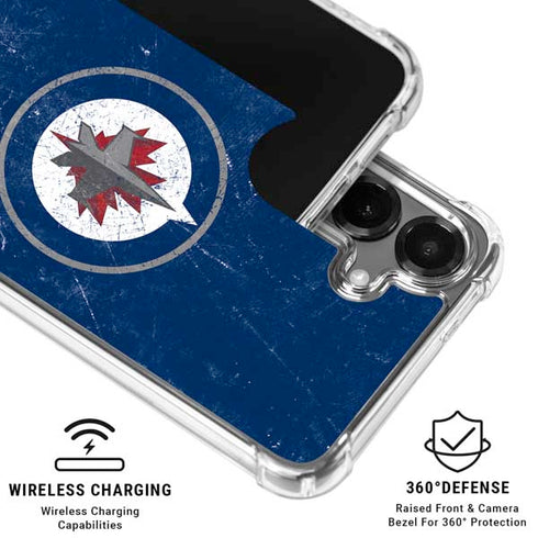 NHL Winnipeg Jets Distressed Logo Galaxy S26 Plus Clear Case