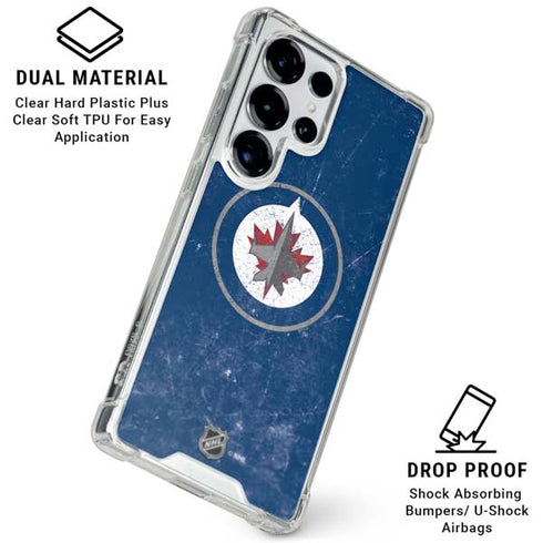 NHL Winnipeg Jets Distressed Logo Galaxy S26 Ultra Clear Case