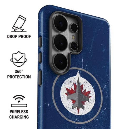 NHL Winnipeg Jets Distressed Logo Galaxy S26 Ultra Impact Case
