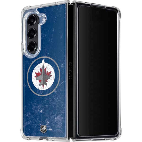 NHL Winnipeg Jets Distressed Logo Galaxy Z Fold5 5G Clear Case
