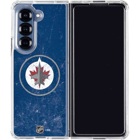 NHL Winnipeg Jets Distressed Logo Galaxy Z Fold7 Clear Case