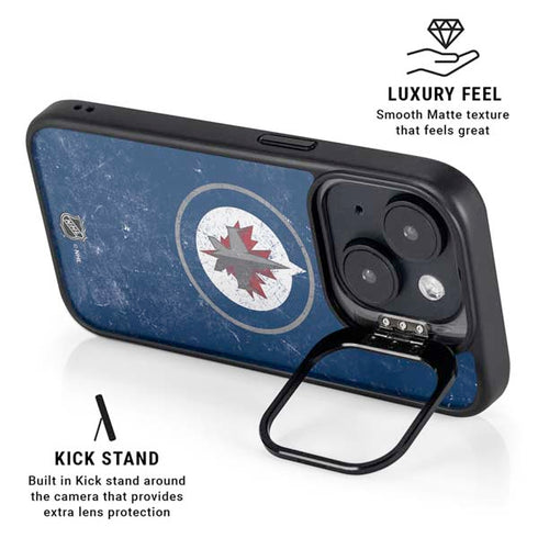 NHL Winnipeg Jets Distressed Logo iPhone 14 Kickstand Case