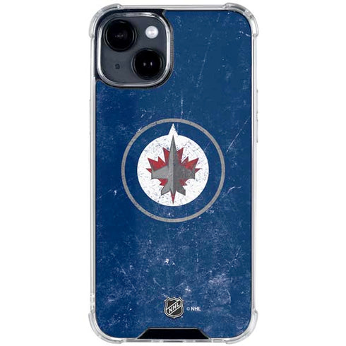 NHL Winnipeg Jets Distressed Logo iPhone 15 Clear Case