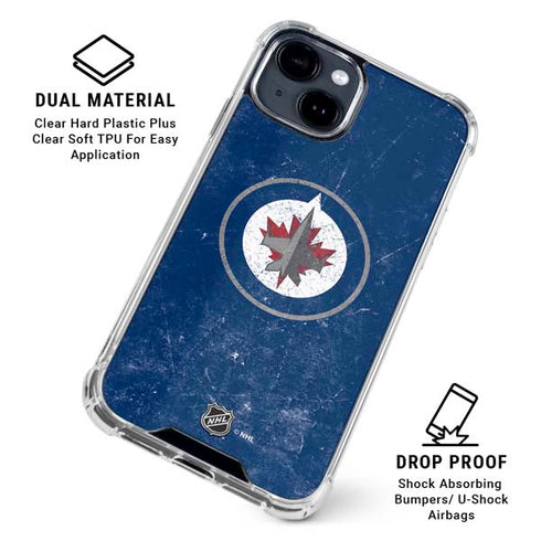 NHL Winnipeg Jets Distressed Logo iPhone 15 Clear Case