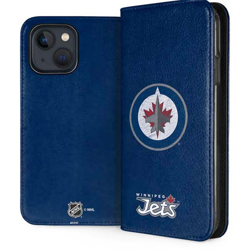 NHL Winnipeg Jets Distressed Logo iPhone 15 Plus Folio Case