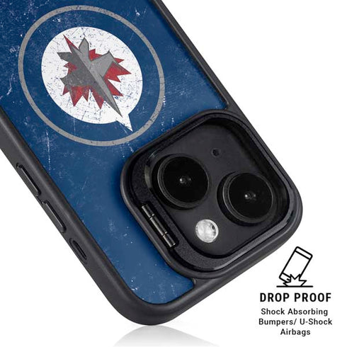 NHL Winnipeg Jets Distressed Logo iPhone 15 Plus Kickstand Case