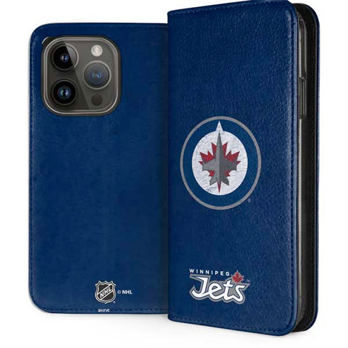 NHL Winnipeg Jets Distressed Logo iPhone 15 Pro Folio Case