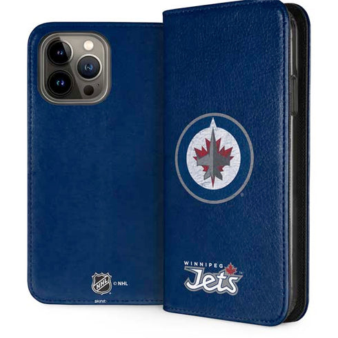 NHL Winnipeg Jets Distressed Logo iPhone 15 Pro Max Folio Case