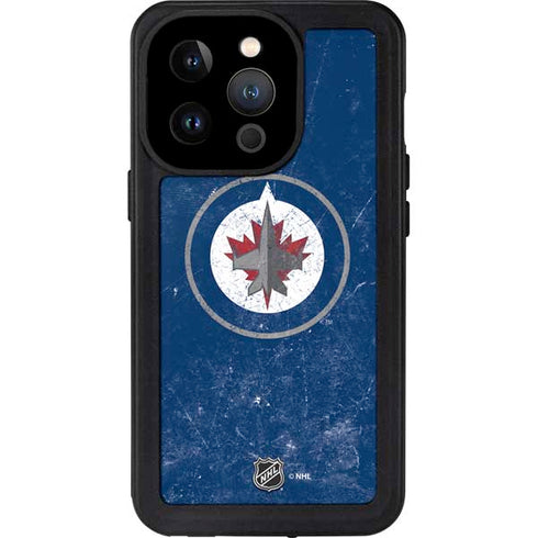 NHL Winnipeg Jets Distressed Logo iPhone 15 Pro Waterproof Case