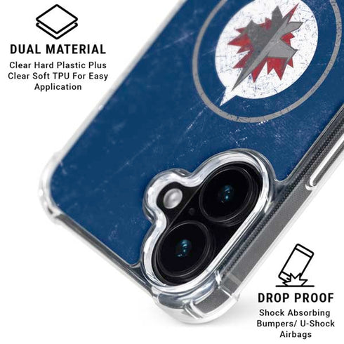 NHL Winnipeg Jets Distressed Logo iPhone 16 Plus MagSafe Case