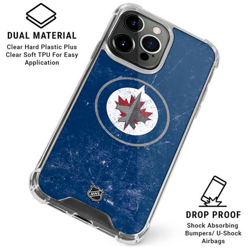 NHL Winnipeg Jets Distressed Logo iPhone 16 Pro Clear Case
