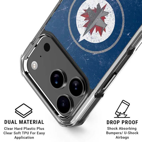 NHL Winnipeg Jets Distressed Logo iPhone 18 Pro Clear Case