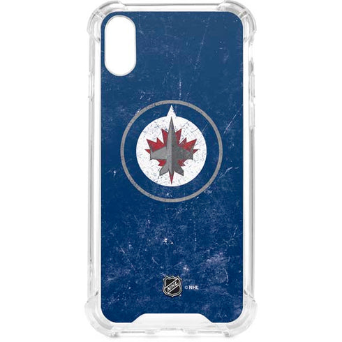 NHL Winnipeg Jets Distressed Logo iPhone XS Clear Case