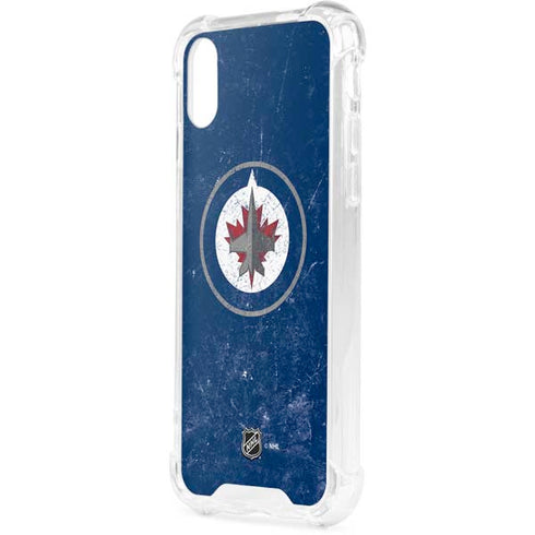 NHL Winnipeg Jets Distressed Logo iPhone XS Clear Case