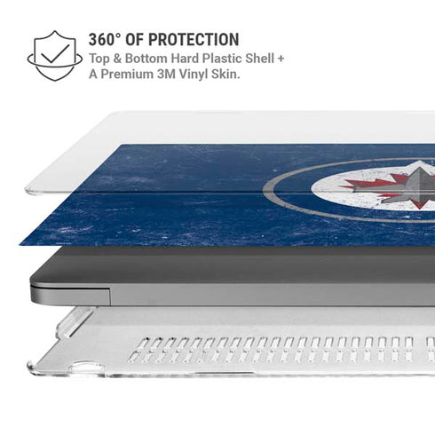 NHL Winnipeg Jets Distressed Logo MacBook Pro 14in (2021-24) Case plus Skin