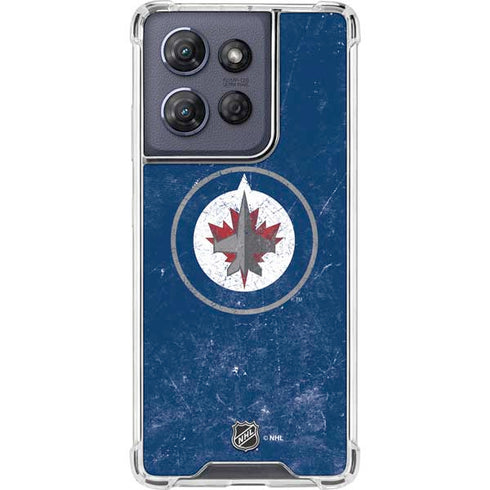 NHL Winnipeg Jets Distressed Logo Moto G Play 5G (2025) Clear Case