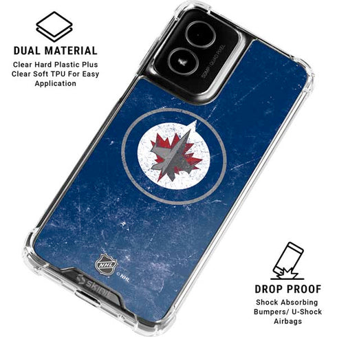 NHL Winnipeg Jets Distressed Logo Moto G Power 5G (2024) Clear Case