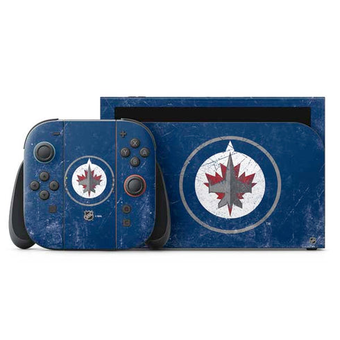 NHL Winnipeg Jets Distressed Logo Nintendo Skins