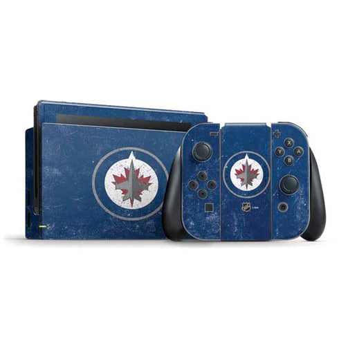 NHL Winnipeg Jets Distressed Logo Nintendo Skins