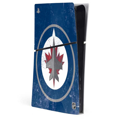 NHL Winnipeg Jets Distressed Logo PS5 Slim Digital Edition Console Skin