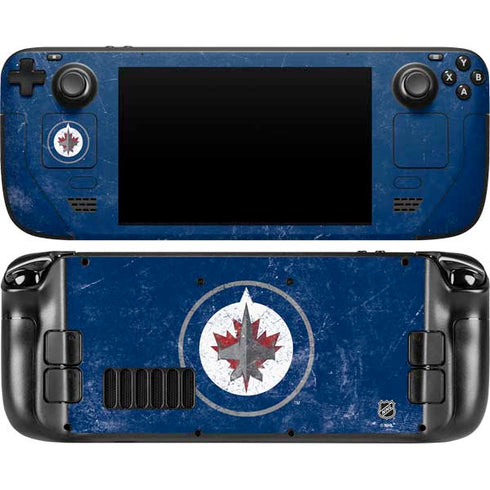 NHL Winnipeg Jets Distressed Logo Steam Deck Handheld Gaming Computer Skin