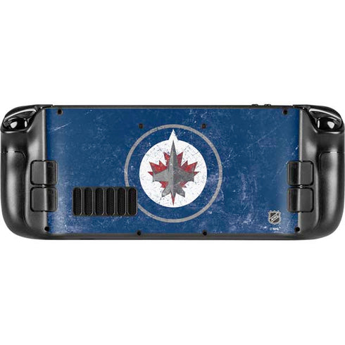 NHL Winnipeg Jets Distressed Logo Steam Deck Handheld Gaming Computer Skin
