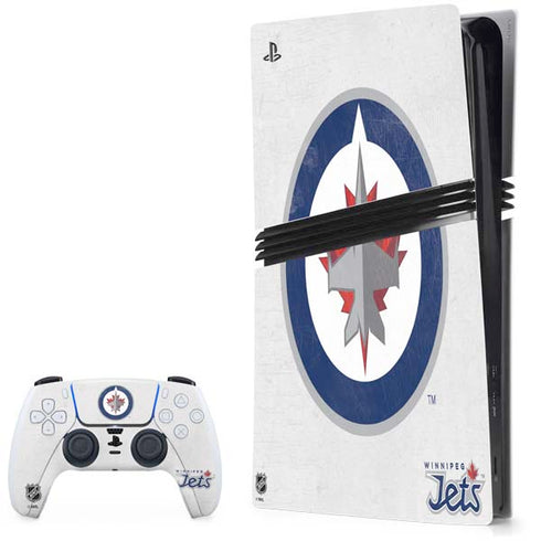NHL Winnipeg Jets Distressed PS5 Pro Bundle Skin