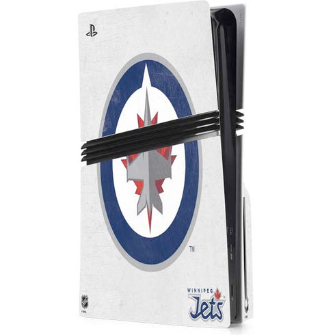 NHL Winnipeg Jets Distressed PS5 Pro Disk Console Skin
