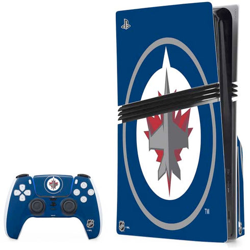 NHL Winnipeg Jets Logo PS5 Pro Disk Bundle Skin