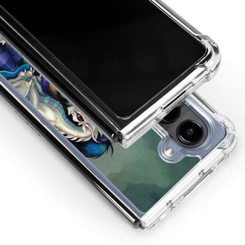 Winter Fairy With Frost Dragon by Jasmine Becket-Griffith Galaxy Z Fold5 5G Clear Case
