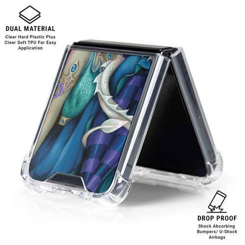 Winter Fairy With Frost Dragon by Jasmine Becket-Griffith Galaxy Z Flip6 Clear Case