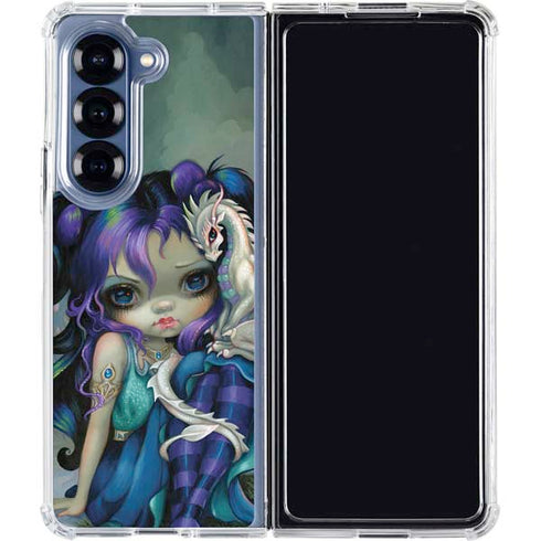 Winter Fairy With Frost Dragon by Jasmine Becket-Griffith Galaxy Z Fold6 Clear Case