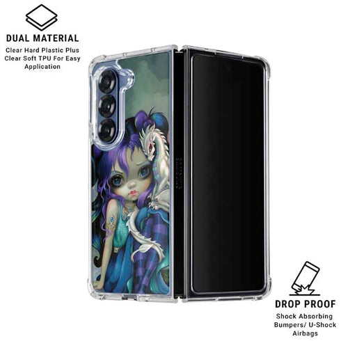Winter Fairy With Frost Dragon by Jasmine Becket-Griffith Galaxy Z Fold6 Clear Case