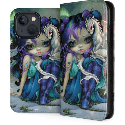 Winter Fairy With Frost Dragon by Jasmine Becket-Griffith iPhone 13 Folio Case