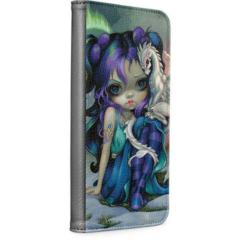 Winter Fairy With Frost Dragon by Jasmine Becket-Griffith iPhone 14 Folio Case