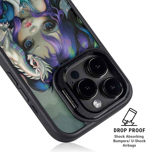 Winter Fairy With Frost Dragon by Jasmine Becket-Griffith iPhone 14 Pro Kickstand Case