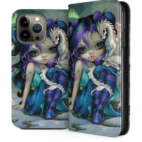 Winter Fairy With Frost Dragon by Jasmine Becket-Griffith iPhone 14 Pro Max Folio Case