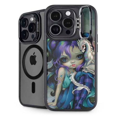 Winter Fairy With Frost Dragon by Jasmine Becket-Griffith iPhone 14 Pro Max Kickstand Case
