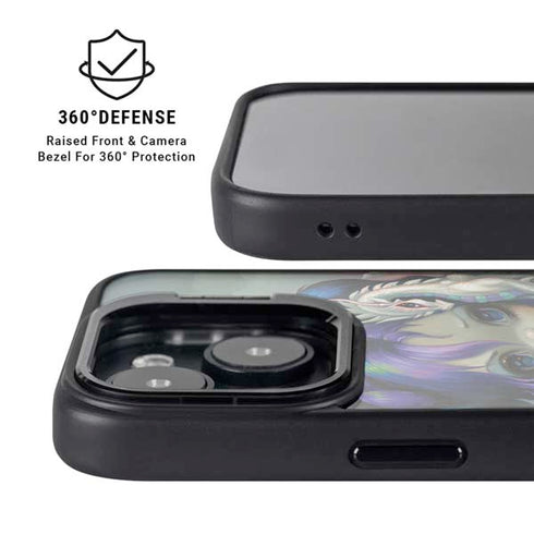 Winter Fairy With Frost Dragon by Jasmine Becket-Griffith iPhone 15 Plus Kickstand Case