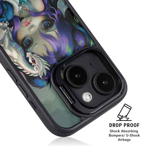 Winter Fairy With Frost Dragon by Jasmine Becket-Griffith iPhone 15 Plus Kickstand Case