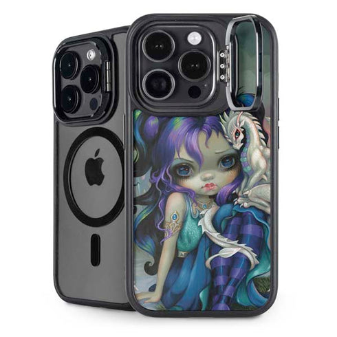 Winter Fairy With Frost Dragon by Jasmine Becket-Griffith iPhone 15 Pro Kickstand Case
