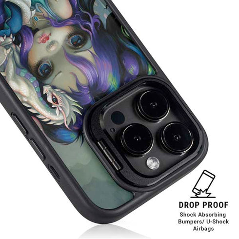 Winter Fairy With Frost Dragon by Jasmine Becket-Griffith iPhone 15 Pro Max Kickstand Case