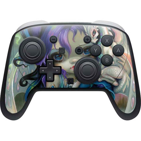Winter Fairy With Frost Dragon by Jasmine Becket-Griffith Nintendo Switch 2 (2025) Pro Controller Skin