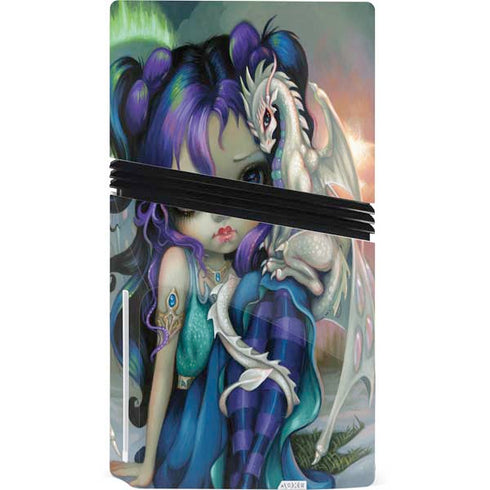 Winter Fairy With Frost Dragon by Jasmine Becket-Griffith PS5 Pro Disk Bundle Skin