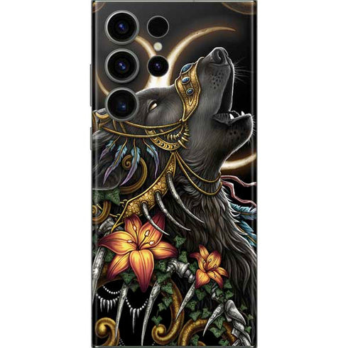 Wolf Howling by Sarah Richter Galaxy Skins