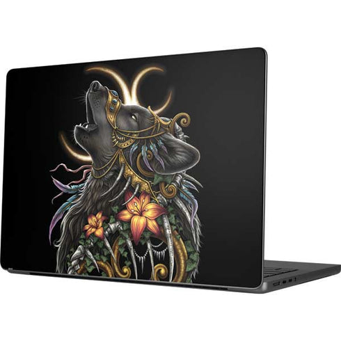 Wolf Howling by Sarah Richter Apple MacBook Pro 14-inch Skin