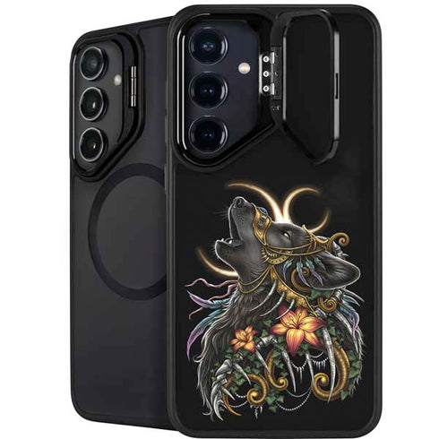 Wolf Howling by Sarah Richter Galaxy S25 Kickstand Case