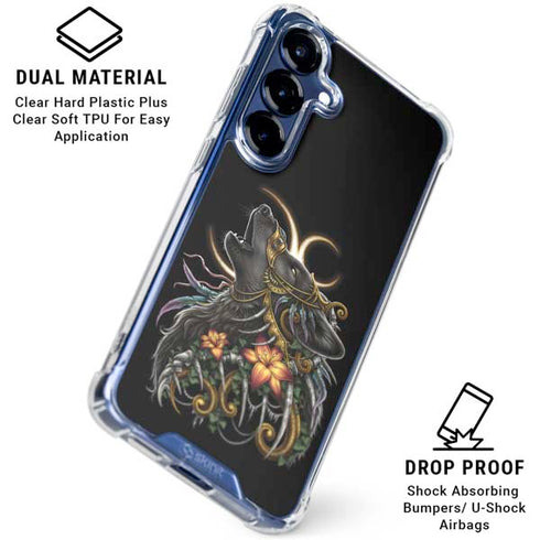 Wolf Howling by Sarah Richter Galaxy S25 Plus Clear Case